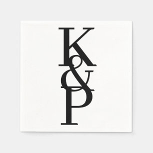 Custom Wedding Napkins with Initial Logo Serviette