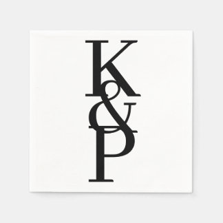 Custom Wedding Napkins with Initial Logo Serviette