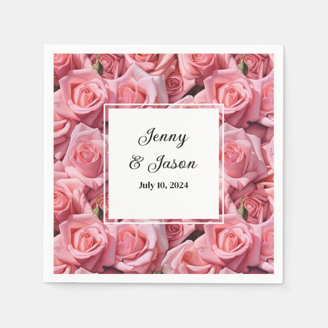 Custom Wedding Paper Napkins Serviette (Vorderseite)