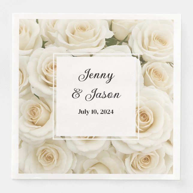 Custom Wedding Paper Napkins Serviette (Vorderseite)