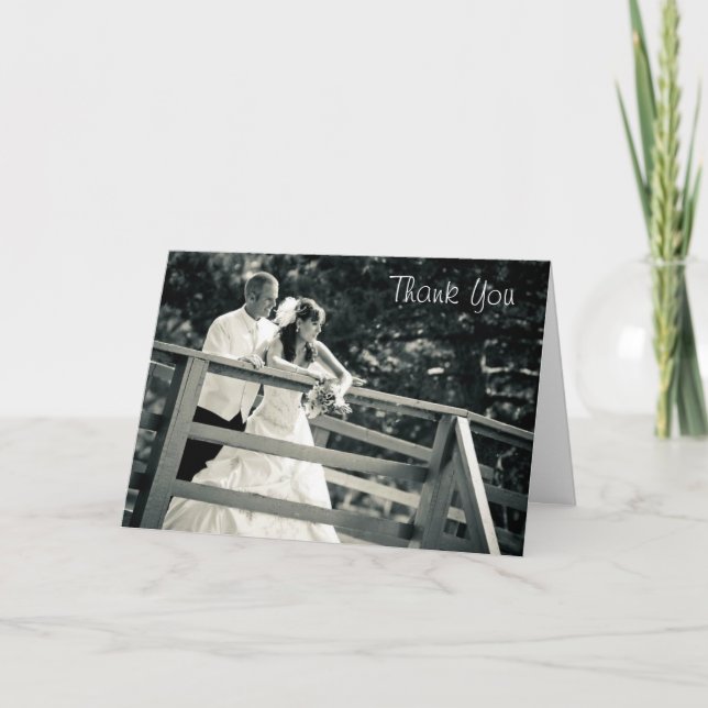 Custom Wedding Picture Dankeschön Card Dankeskarte (Vorderseite)