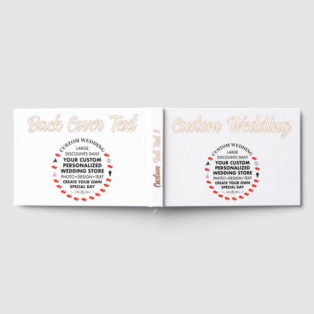 Custom Wedding Real Foil Guest Book - ROSE GOLD Gästebuch (Voll)
