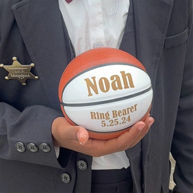 Custom Wedding Ring Bearer Keepake Basketball (Wedding Ring Bearer Keepsake Basketball)