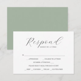 Custom Wedding RSVP Cards Sage Green