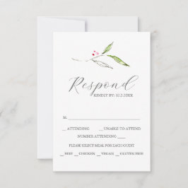 Custom Wedding RSVP Cards Winter Botanicals Karte