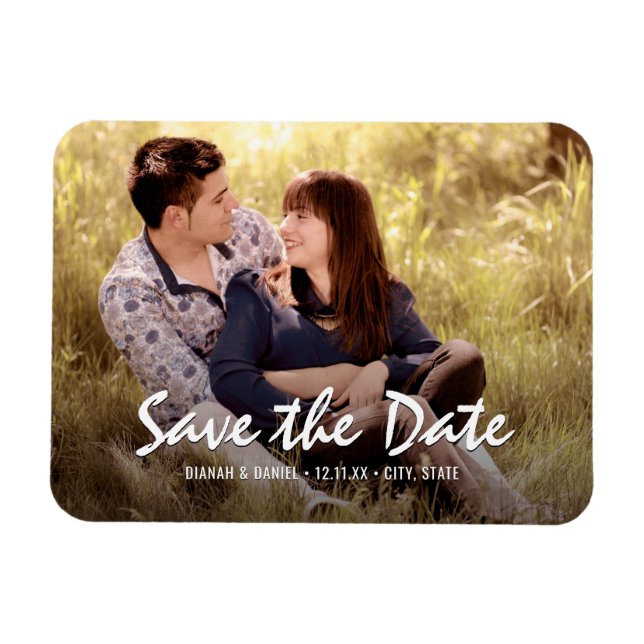 Custom Wedding Save the Date Foto Kühlschrankmagne Magnet (Horizontal)