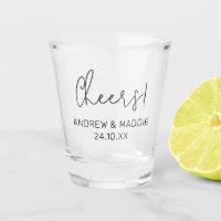 Custom Wedding Shot Glass Cheers