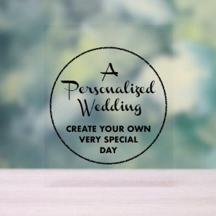 Custom Wedding Sign 10" x 8" Acryl Acrylschild