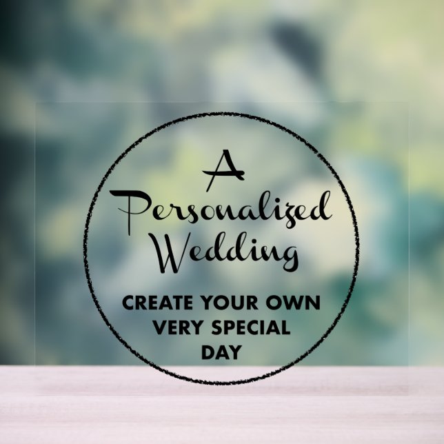 Custom Wedding Sign 11" x 14" Acryl Acrylschild (Neutral)