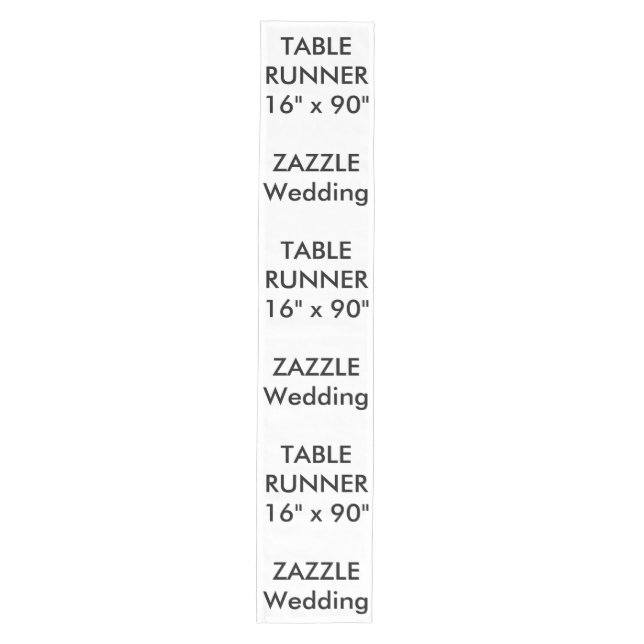 Custom Wedding Table Runner 16" x 90" Mittelgroßer Tischläufer (Vorderseite)