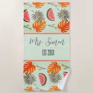 Custom Wedding Tropical Hawaiian Strandtuch