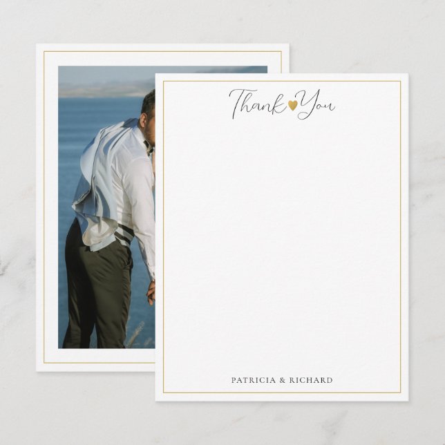 Custom Wedding Vielen Dank für Ihr Foto mit mehrer Mitteilungskarte (Vorne/Hinten)