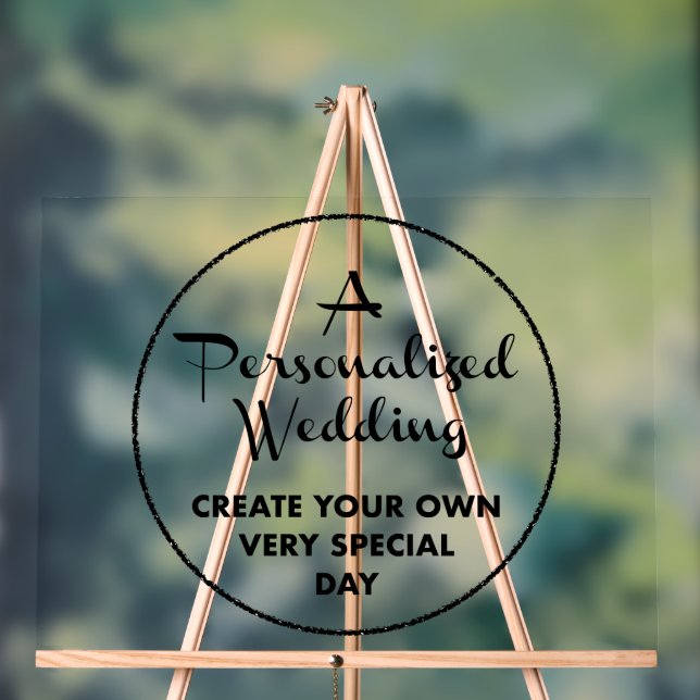 Custom Wedding Welcome Sign 18" x 24" Acryl Acrylschild (Neutral)
