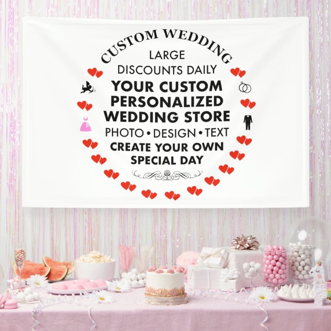 Custom Wedding Welcome Sign 4' x 6' Vinyl Banner (Party)