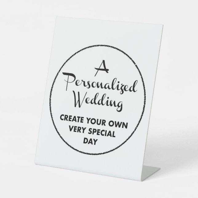 Custom Wedding Welcome Sign - 8" x 10" Pedestal Sockelschild (Vorderseite)