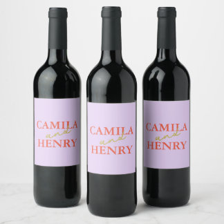 Custom Wedding Wine & Sparkling Wine Bottle Label Weinetikett