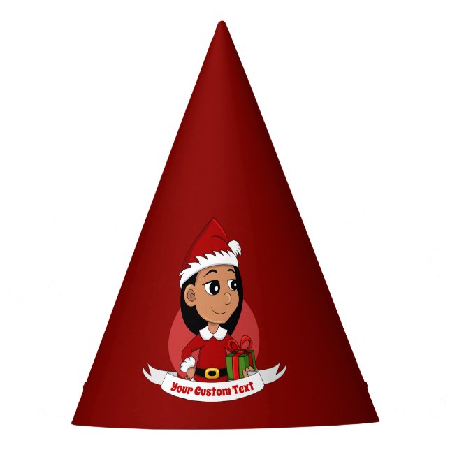 Custom Weihnachts Girl Cartoon Party Hut Partyhütchen (Vorderseite)