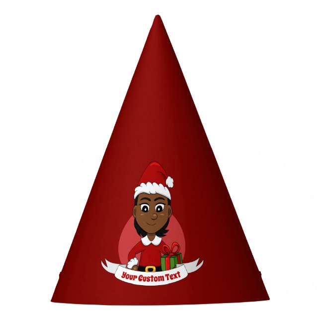 Custom Weihnachts Girl Cartoon Party Hut Partyhütchen (Vorderseite)