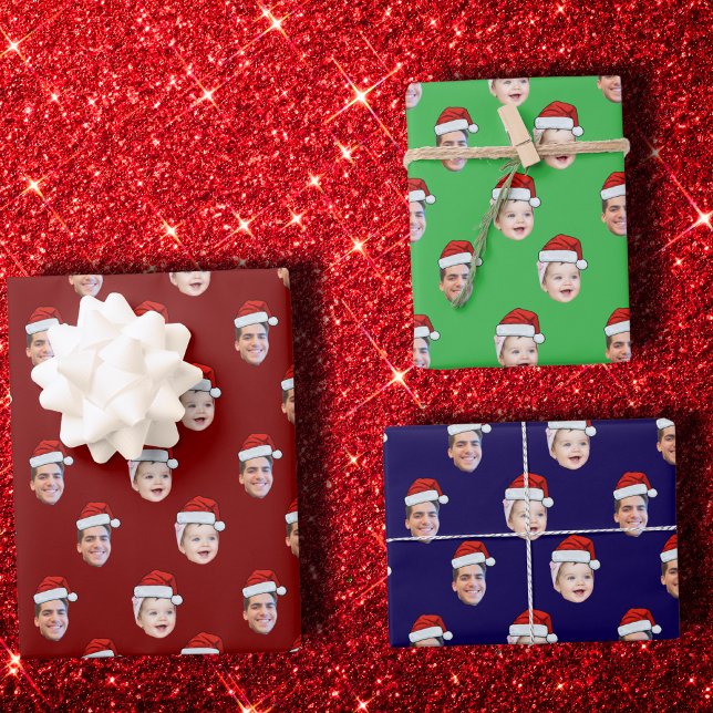Custom Weihnachtsmannmütze Face Weihnachtsgeschenk Geschenkpapier Set (Von Creator hochgeladen)