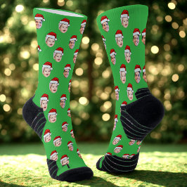 Custom Weihnachtsmannmütze Face Weihnachtsgeschenk Socken
