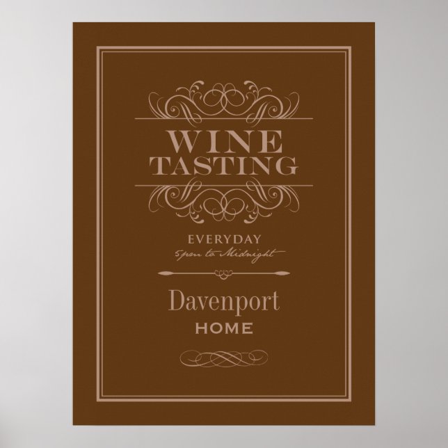 Custom Wein Degustation Art Print - Wohngestaltung Poster (Vorne)