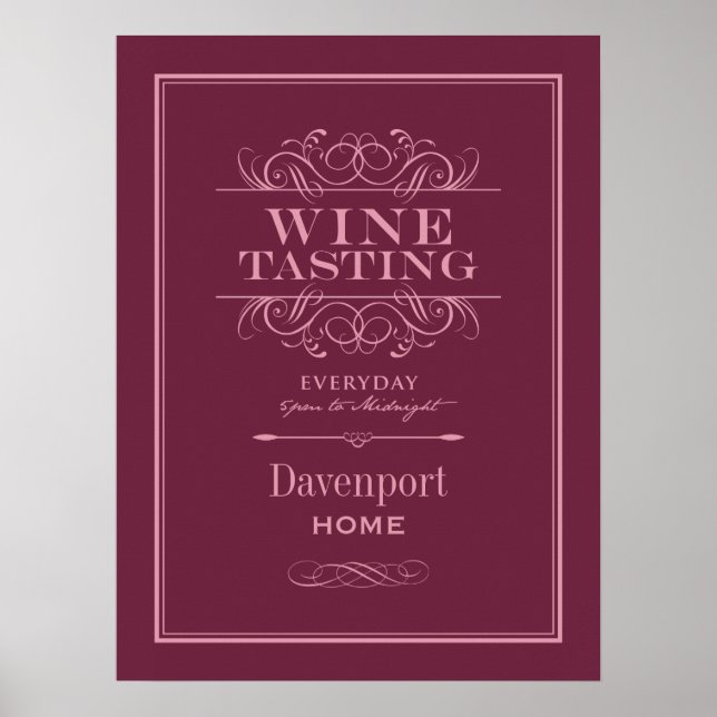 Custom Wein Degustation Art Print - Wohngestaltung Poster (Vorne)