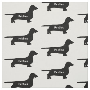 Custom Weiner Dog Silhouette Stoff