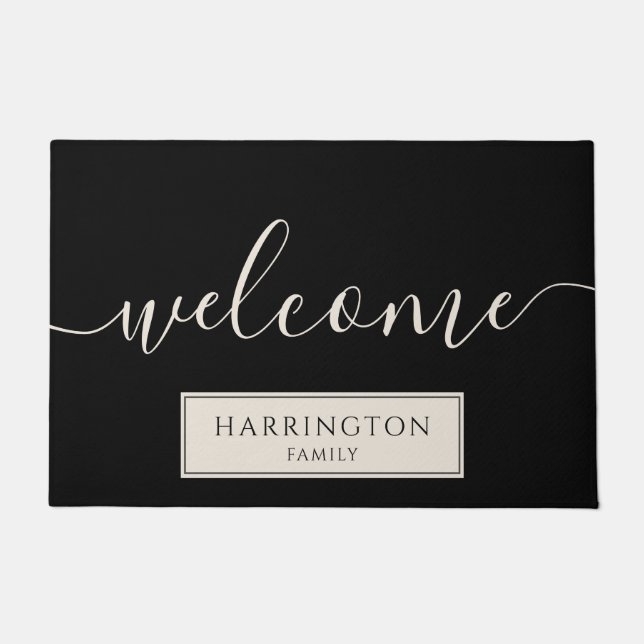 Custom Welcome Family Name  Doormat Fußmatte (Vorderseite)