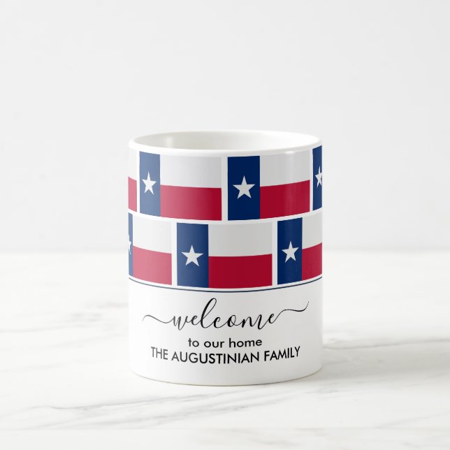 Custom Welcome TEXAS FLAG Kaffeetasse (Mittel)