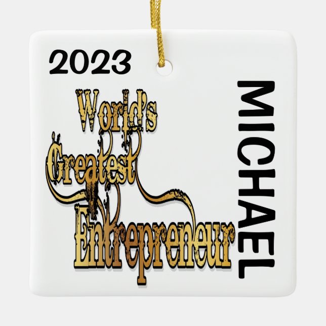 CUSTOM Weltbester Unternehmer Keramikornament (Vorderseite)