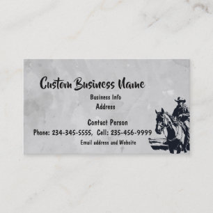 Custom Western Horse Man Riding Visitenkarte