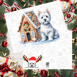 Custom Westie Gingerbread House Feiertagskarte
