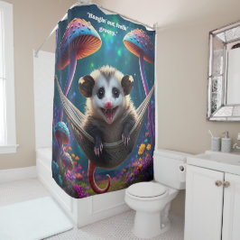 Custom Whimsical Opossum Psychedelic Hippie Duschvorhang