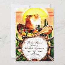 Custom Whimsical Pastel Cowboy Baby Dusche