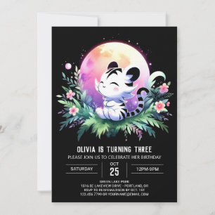 Custom Whimsy Tiger Birthday Einladung