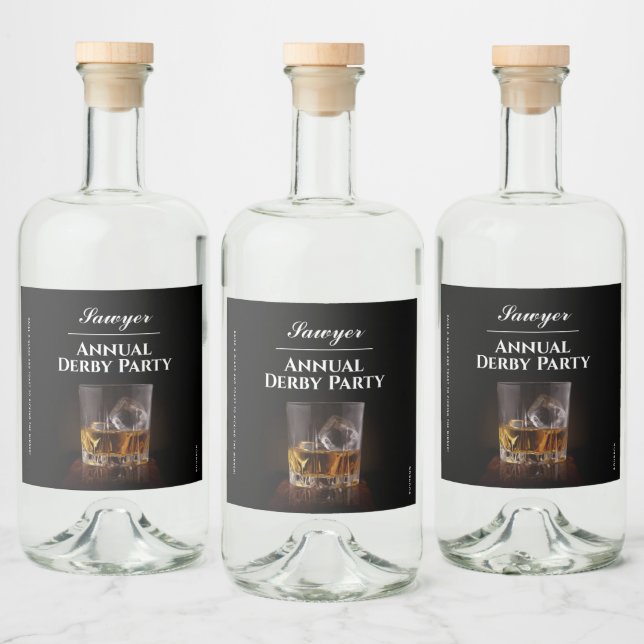 Custom Whiskey Rocks Glass Derby Alkoholflaschenetikett (Flaschen)