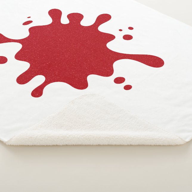 Custom White Blanket with Tomato Red Splatter Art Sherpadecke (3/4)