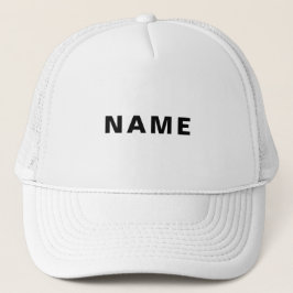 Custom White Hat Featuring Bold NAME Letter Design Truckerkappe