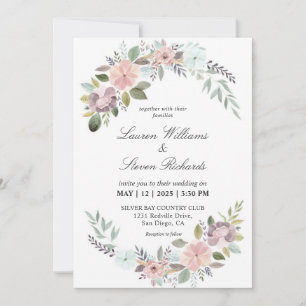 Custom White Light Pink Soft Blue Romantic Corner Einladung