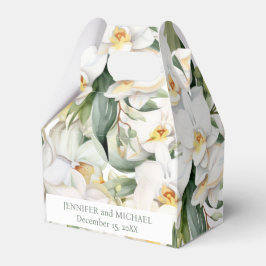 Custom White Orchid Blume Floral Gefälligkeitsboxe Geschenkschachtel