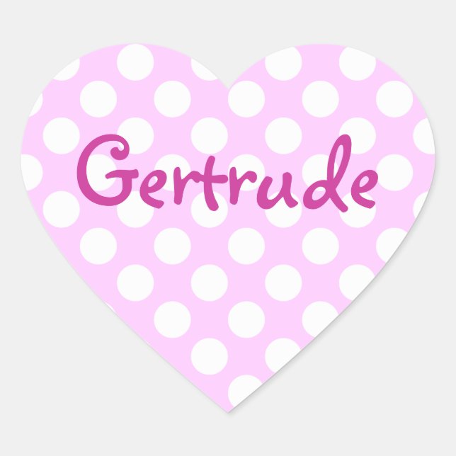 Custom White Polka Dots Herz-Aufkleber (Vorderseite)