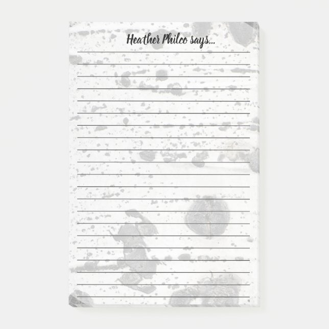 Custom White Quaking Aspen Tree Bark Textur Post-it Klebezettel (Vorderseite)