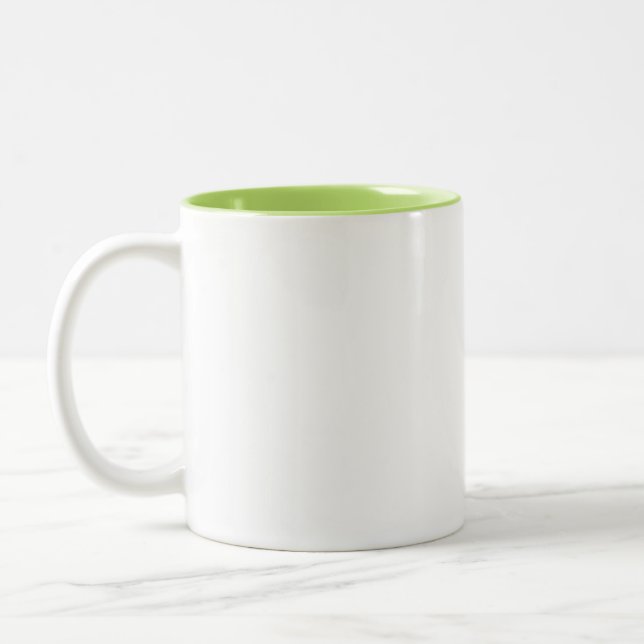 Custom white simple Design Add Photo or Text Zweifarbige Tasse (Links)