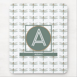 CUSTOM WHITE TRENDY DRAGONFLY MOUSEPAD