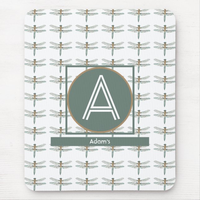 CUSTOM WHITE TRENDY DRAGONFLY MOUSEPAD (Vorne)