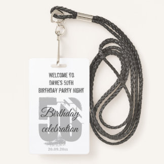 Custom White VIP Pass Geburtstagsparty Einladung Ausweis
