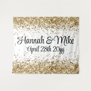 Custom White Weddrop Foto Booth Prop Wandteppich
