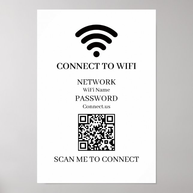 Custom WiFi QR | Easy Network Scan Display Poster (Vorne)
