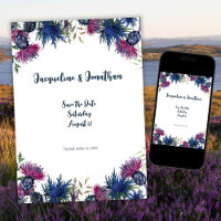 Custom Wildblume Scottish Thistles Save the Date