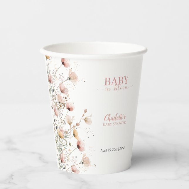 custom wildflower floral paper cups template pappbecher (Vorderseite)